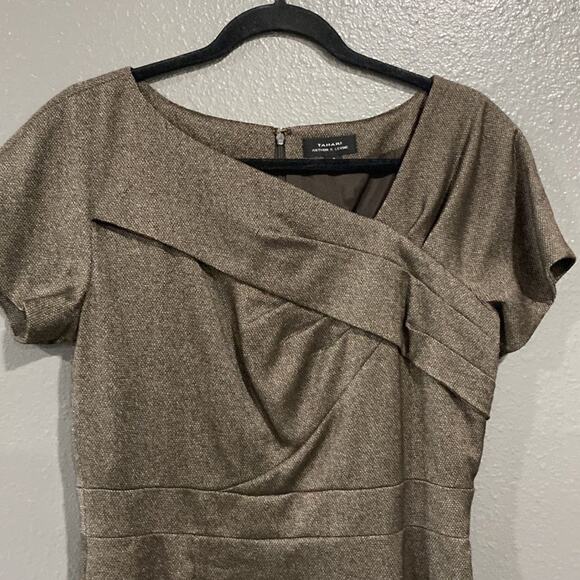 Arthur S. Levine Tahari Brown Dress 8 - Picture 4 of 7